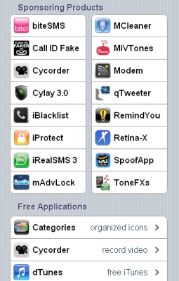 Cydia apps list